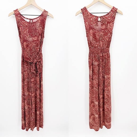 Maurices Pants - Maurices 24/7 Paisley Jumpsuit XS Sleeveless Smocked Waist Boho Festival Western